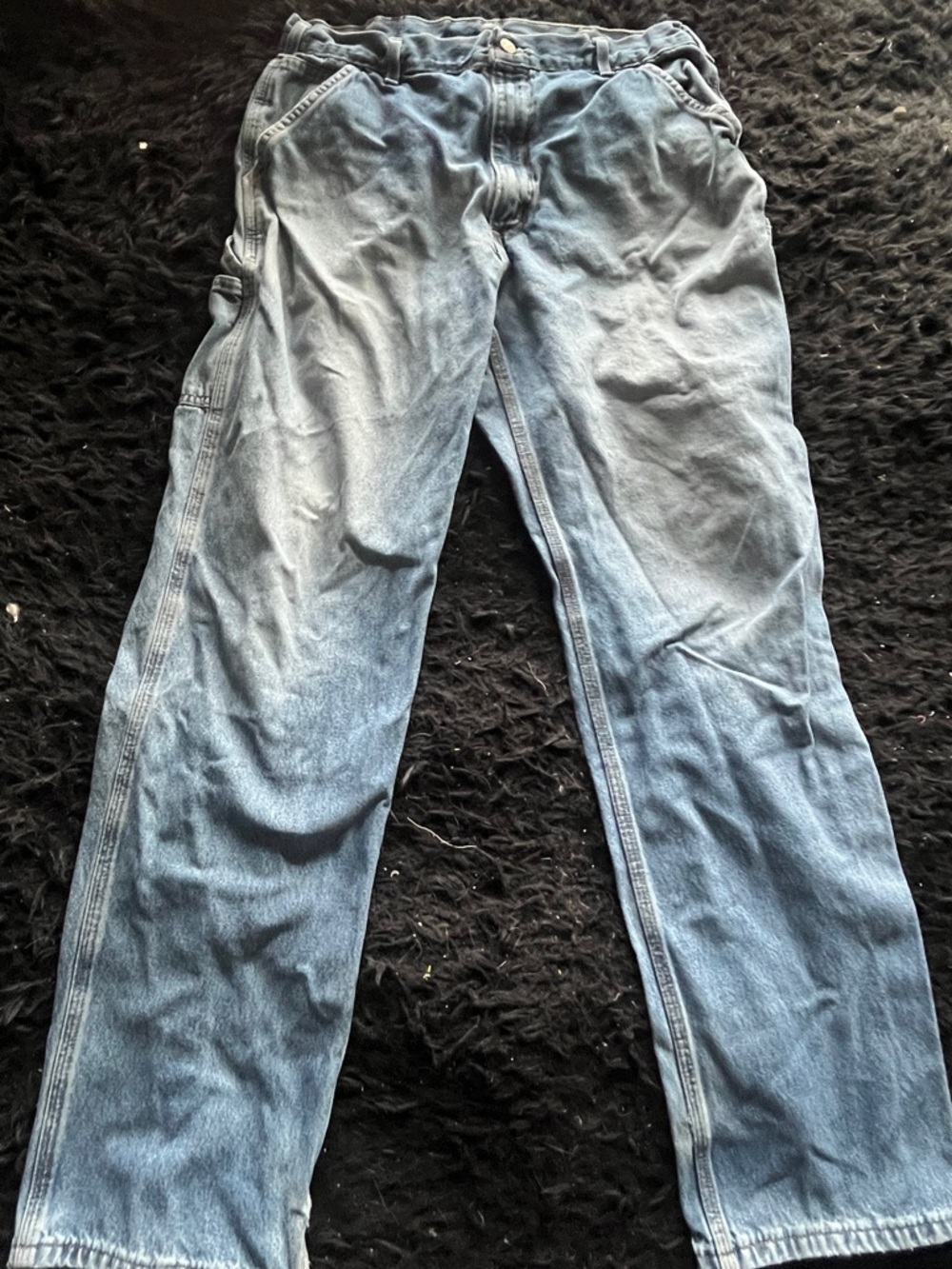 Carhartt Blue Denim Carpenter Jeans with Contrast Gold Stitching